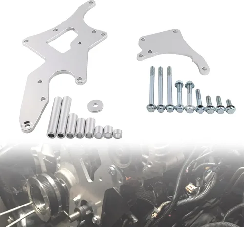 Vista 9 de Kit de Soporte de Compresor AC R4 de Intercambio LS con Tensor Compatible con LSX, LS2 LS3 LS6 LQ4 LQ9 L92 L99 Camiones/SUV Vortec GM R4 Compresor
