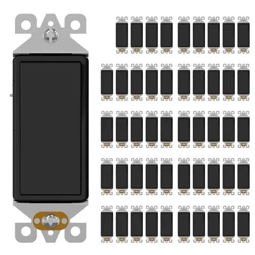 Vista 23 de AIDA Paquete de 1 interruptor de luz basculante Decora de 3 vías, interruptores de luz eléctricos con conexión a tierra automática de 15 amperios