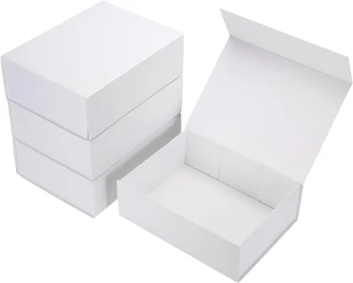 Vista 23 de Ditwis Caja de regalo de 12x9x4 pulgadas con tapa de cierre magnético, caja magnética negra y dorada para boda, propuesta de padrinos y damas