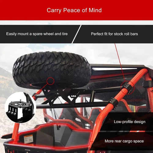 Vista 2 de Tusk UTV Portaneumáticos de Repuesto Compatible con Honda Talon 1000X-4/R-4 2020-2024