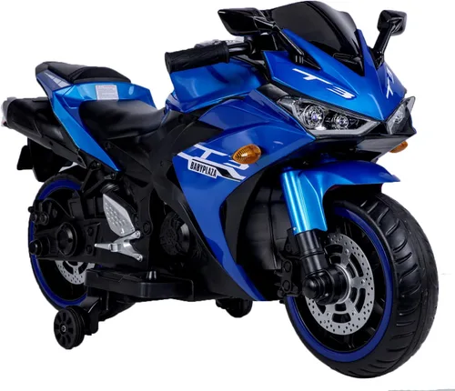 Vista 2 de TAMCO - Motocicleta para niños, motocicleta de 12 V con carreras de mano, freno de pie, rueda ligera, juguetes para niños, bicicleta eléctrica
