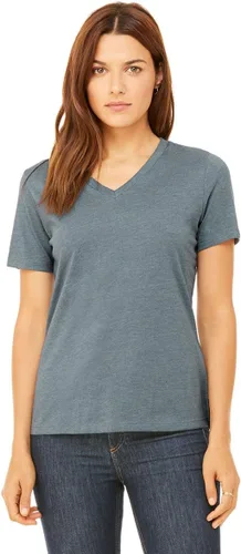 Vista 36 de Camiseta cuello en V relajada de BELLA + CANVAS Asfalto