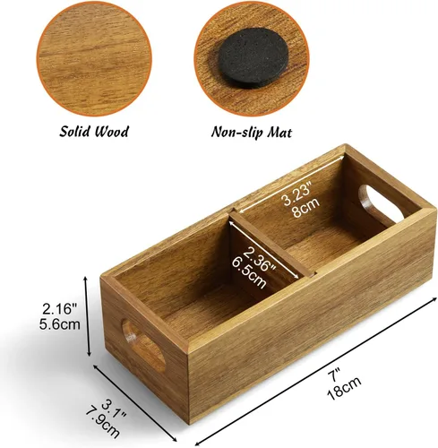Vista 2 de Soporte para bolsitas de té con 2 ranuras, acacia