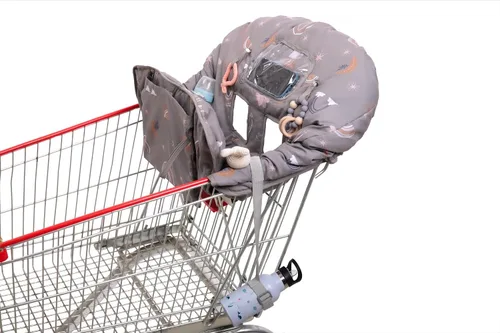 Vista 6 de Funda para carrito de compras para bebé niña y niño Funda resistente al agua para silla alta con bolsa para teléfono y bolsillo Funda de carrito