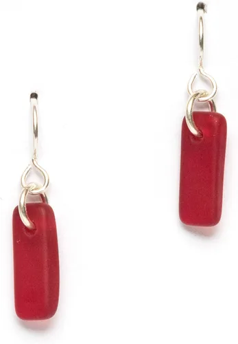 Vista 10 de Pendientes de cristal de mar Murmur - Pendientes de cristal de playa de alambre francés de ley para mujer de EcoSeaCo, utilizando