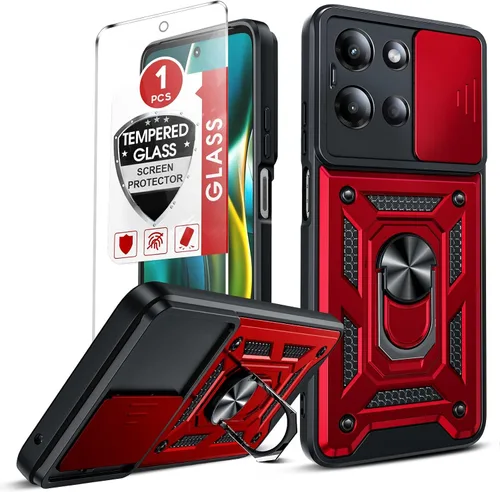 Vista 9 de LeYi Funda para Moto G Stylus 5G 2022: [No compatible con la versión 4G] Funda para Moto G Stylus 2022 con protector de pantalla de vidrio templado