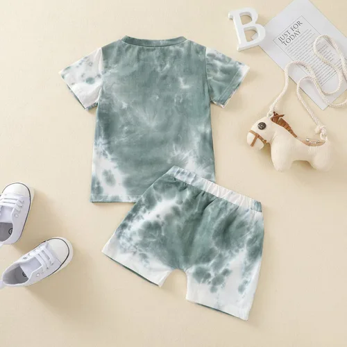 Vista 8 de Conjunto de ropa de algodón de verano de 2 piezas para bebés y niños pequeños