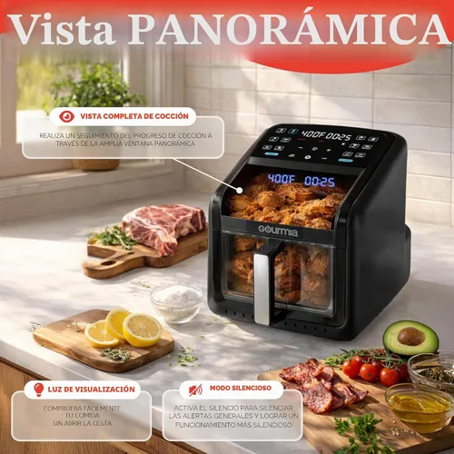 Vista 5 de Gourmia - Freidora de aire, capacidad de cesta de 7 cuartos de galón con Negro