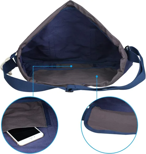 Vista 4 de Bolsa de transporte de lona retro para hombre y mujer, estilo casual, para el hombro