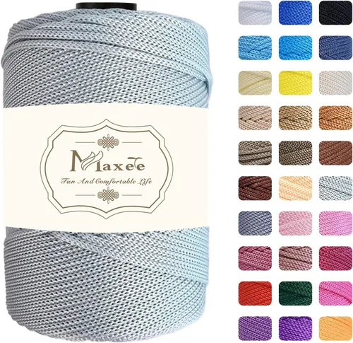 Vista 44 de Cordón de macramé de poliéster de alta calidad de 0.118 in × 218 yardas, 0.118 in, 100% polipropileno, ideal para ganchillo, ganchos de pared