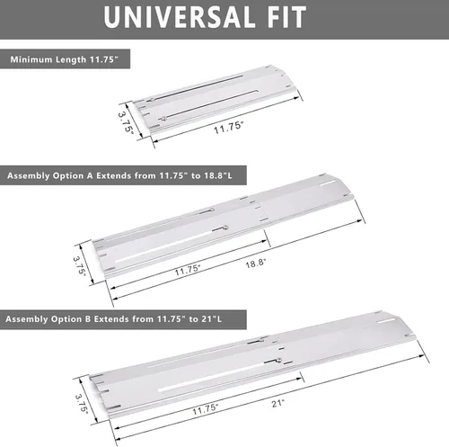 Vista 2 de Protector universal para placa de calor ajustable y resistente, tienda de campaña de calor de acero inoxidable, cubierta de quemador, barra