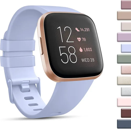 Vista 9 de Paquete de 8 correas deportivas compatibles con Fitbit Versa 2, correas de repuesto clásicas de silicona suave para reloj inteligente Fitbit Versa 2