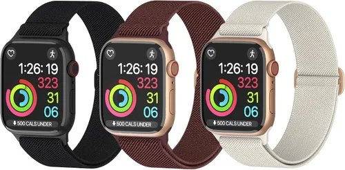 Vista 15 de Correas de nailon para Apple Watch unisex – iWatch 1/2/3/4/5/6/7/8/9/SE/Ultra 2 correas para 1.496 in/1.575 in/1.614 in/1.654 in/1.732 in/1.772