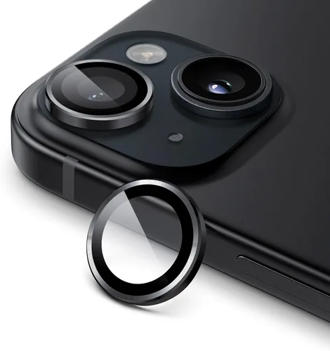 Vista 8 de JETech Protector de lente de cámara para iPhone 15 de 6.1 pulgadas y iPhone 15 Plus de 6.7 pulgadas, cubierta de anillo individual de metal de Azul