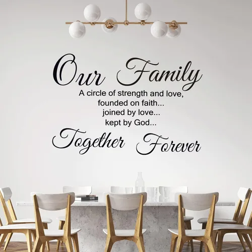 Vista 6 de Calcomanías de pared con citas familiares, decoración de pared This is Us Wall Decor Vinyl Stickers for Living Room Bedroom Inspirational Art