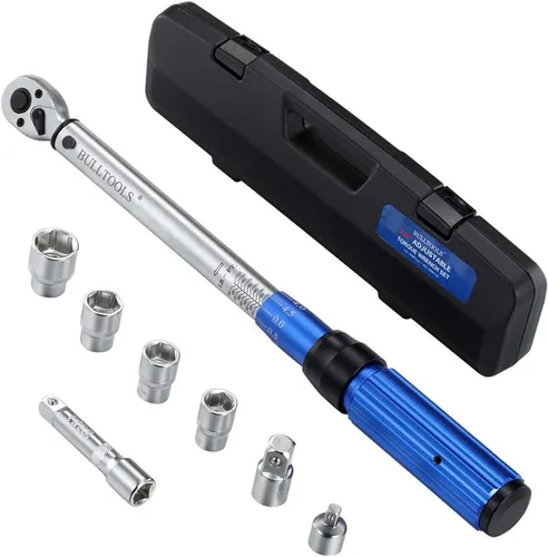 Vista 9 de BULLTOOLS Juego de llaves dinamométricas de clic de 1/2 pulgada, llave dinamométrica ajustable de 90 dientes de doble dirección con hebilla