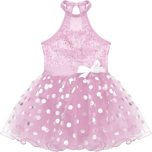 Vista 92 de CHICTRY Vestido tutú de ballet con lentejuelas brillantes para niñas y niñas, moderno disfraz de baile latino de jazz