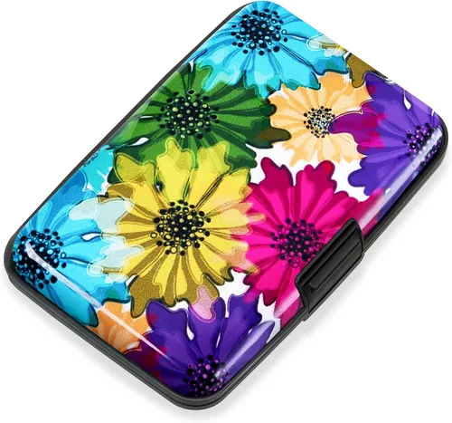 Vista 40 de Mayski Soporte para tarjetas de crédito, bloqueo RFID, funda rígida de aleación de aluminio, pequeña cartera de metal para mujeres y hombres