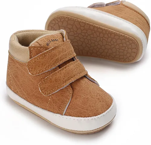 Vista 6 de SOFMUO Zapatos deportivos para bebés, niños y niñas, de piel sintética, antideslizantes, suela de goma suave, botines de vestir para niños pequeños