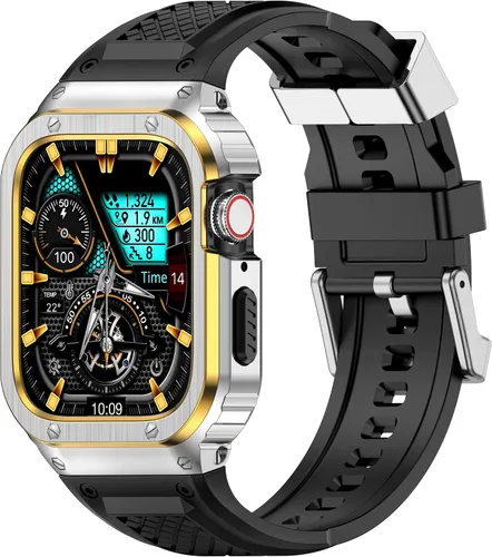 Vista 9 de Correa Deczone con Estuche de Acero Inoxidable Compatible con Apple Watch Series 9 8 7 SE 3 2 1/6 5 4 S 3 2 1 41mm 40mm 38mm, Bandas para iWatch