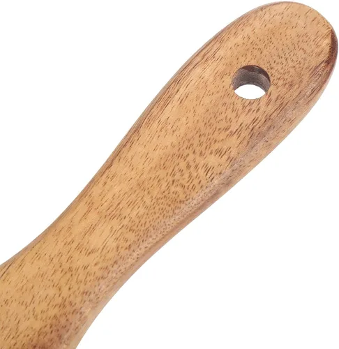 Vista 7 de Spurtles de madera, utensilios de cocina de madera de teca natural, resistente al calor, antiadherente, utensilios de cocina de madera para servir