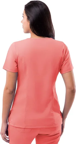 Vista 2 de Adar Pro - Camisa quirúrgica para mujer, con cuello en V elevado