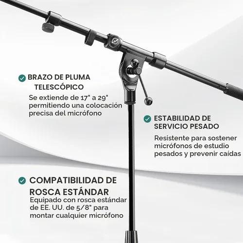 Vista 2 de K & M Soporte para micrófono con brazo telescópico