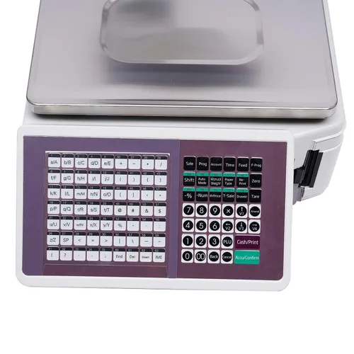 Vista 6 de Báscula digital de alimentos con impresora integral, 66 lbs/30 kg, pantalla LCD electrónica comercial precisa para alimentos, carne y fruta