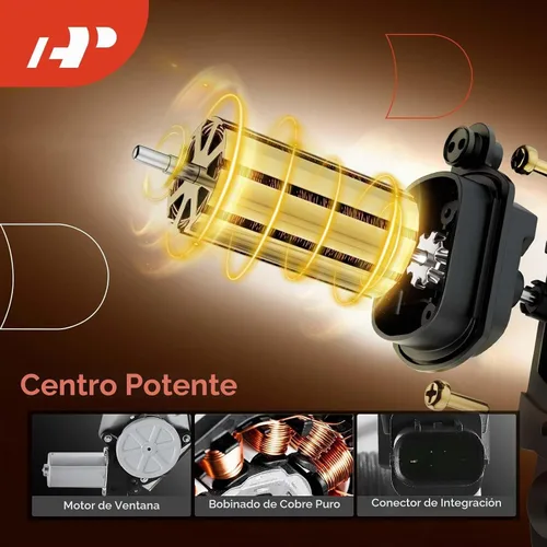 Vista 4 de A-Premium Elevalunas eléctrico delantero del lado del conductor con motor