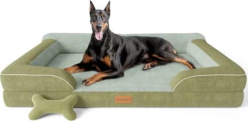 Vista 34 de CWAWZ Cama ortopédica para perros extra grandes, cama ortopédica para perros con espuma viscoelástica de gel refrescante, cama impermeable