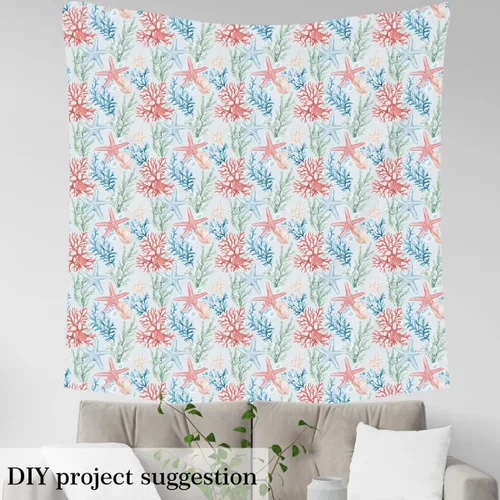 Vista 34 de Tela de Flores Primaverales por Yarda para Sofás, Tela Decorativa de Florales de Pueblo Pájaros Mariposas, Tela de Patrón de Jardín Acuarela