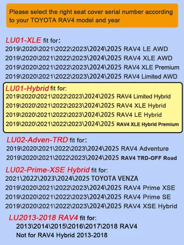 Vista 43 de Fundas de asiento RAV4 de ajuste personalizado, piel sintética impermeable para Toyota RAV4 2013-2018 (beige)