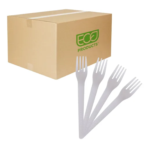 Vista 5 de Eco-Products - Cucharas de plástico compostables CPLA de 6 pulgadas, caja de 1000, cuchara negra desechable, cubiertos de plantas