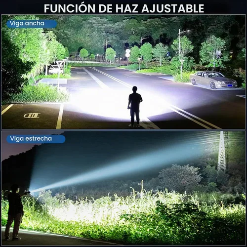 Vista 4 de BEFAMALI Paquete de 4 linternas recargables de alto lúmenes, luz de flash de 99000 lm, linternas LED brillantes ajustables con 5 modos y cable USB