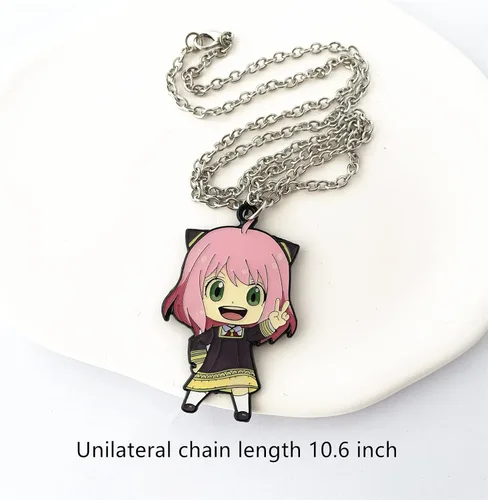 Vista 3 de DEZHAN Collar de la familia SP de dibujos animados de anime, bonito colgante de metal para niñas, mujeres y hombres, Zinc, No es una piedra preciosa