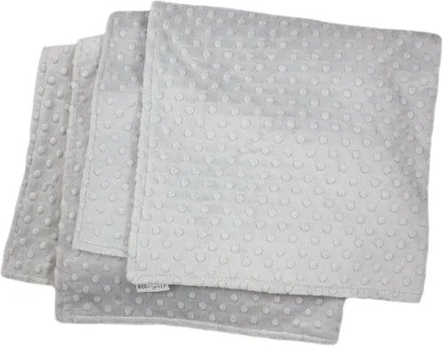Vista 3 de MEG ORIGINAL Baby Minky Dot - Manta para cuna/cuarto de bebé, doble cara, gris plateado