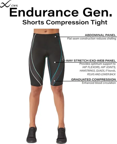 Vista 5 de CW-X Pantalones cortos de compresión para mujer Endurance Generator para músculos y articulaciones
