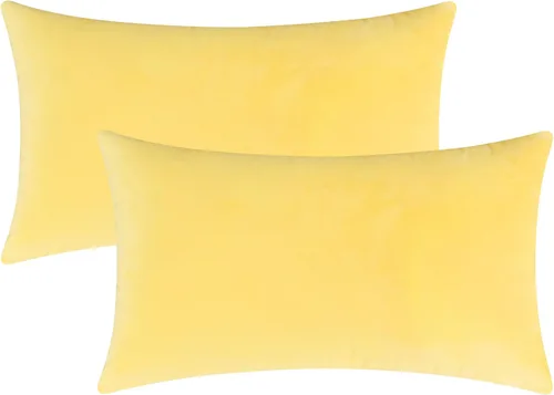 Vista 21 de Mixhug - Fundas de almohada decorativas de terciopelo, fundas de cojín para sofá y cama, juego de 2 fundas azules, 16 x 16 pulgadas