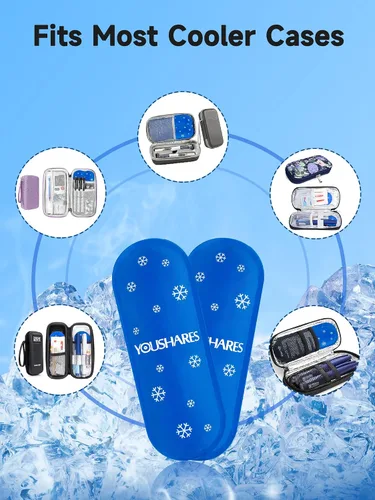 Vista 4 de YOUSHARES Paquetes de Hielo para Diabetes para Estuche de Viaje Enfriador de Insulina - Mini Paquetes de Hielo Adecuados para la Mayoría de Bolsas