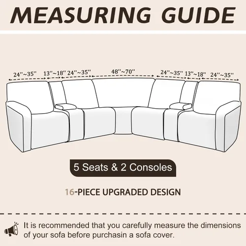 Vista 150 de Arfntevss Fundas de sofá seccional reclinable de terciopelo, Funda de sofá seccional de esquina para sofá reclinable, Funda elástica suave