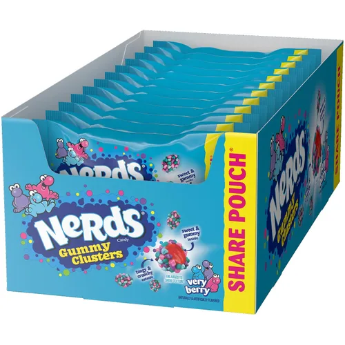 Vista 5 de Nerds Gummy Clusters Very Berry Bolsas de 3 oz - Caja de 12