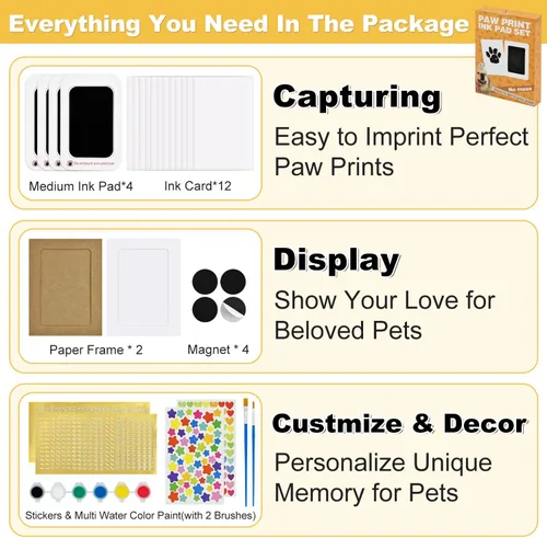 Vista 6 de Kit de impresión de patas para perros, kit de impresión de huellas de perro, kit de impresión de huellas de mascotas, kit de impresión de nariz