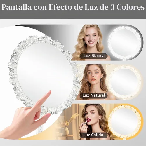 Vista 3 de 10 inch Lighted LED Makeup Mirror with 3 Color Lighting Modes