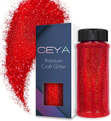 Vista 20 de Ceya - Polvo de purpurina holográfica ultra fina, 1.1 LB/17.63 OZ, color negro láser, 1/128' 0.008' 0.2mm, en masa para manualidades, resina, vasos