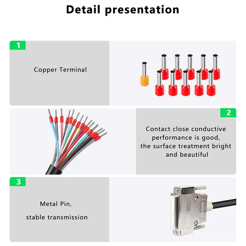 Vista 4 de XMSJSIY DB25 Adaptador de conector hembra RS232 25Pin Cable de extensión serie Cable de repuesto de puerto de 25 pines sin soldadura con cable
