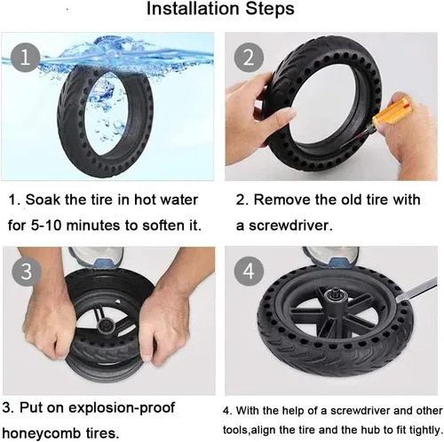 Vista 4 de CYDZSW Rueda de scooter eléctrico de 10 pulgadas, repuesto para Segway Ninebot Max G30P/G30LP, piezas de repuesto de ruedas de scooter eléctrico