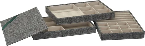 Vista 4 de Household Essentials Organizador de joyas de grafito con tapa extraíble