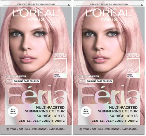 Vista 65 de L'Oreal Paris Feria - Tinte permanente brillante multifacético para el cabello, tinte de alta intensidad para reflejos 3X, 10 negro azabache
