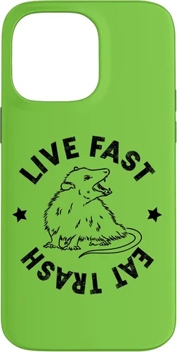 Vista 21 de iPhone 16 Funny Live Fast Eat Trash Possum Lover Case