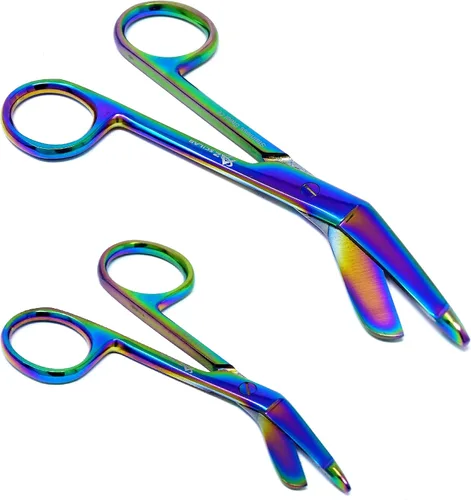 Vista 13 de Juego de 2 tijeras de vendaje para enfermeras médicas (A2ZSCILAB) (cromadas 3.5 + 4.5 pulgadas)